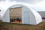 Grow fodder in a fabric structure